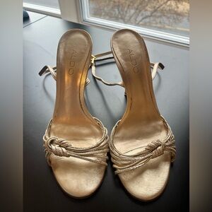 Aldo gold strap cocktail heels